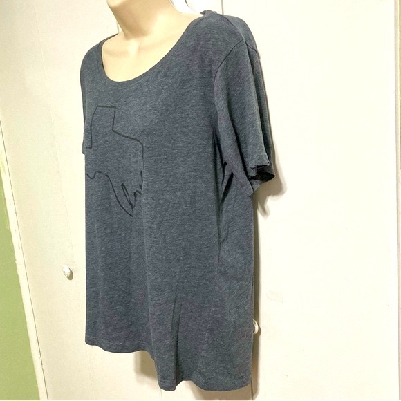 TEXAS LOVE Heart Map Love Gray Graphic Tshirt Womens Large - Picture 4 of 8